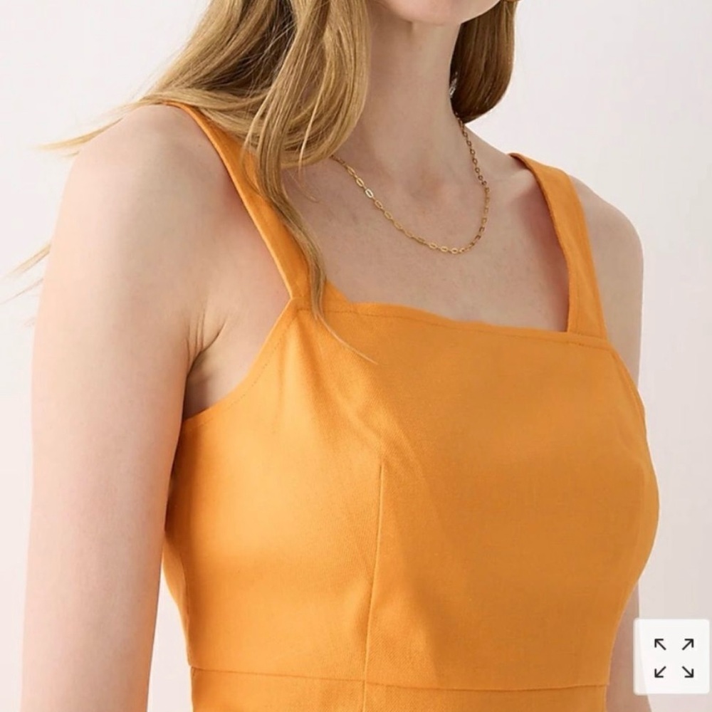 *NWT!* J. Crew Squareneck A-line Dress in Stretch Linen Blend - Picture 3 of 10